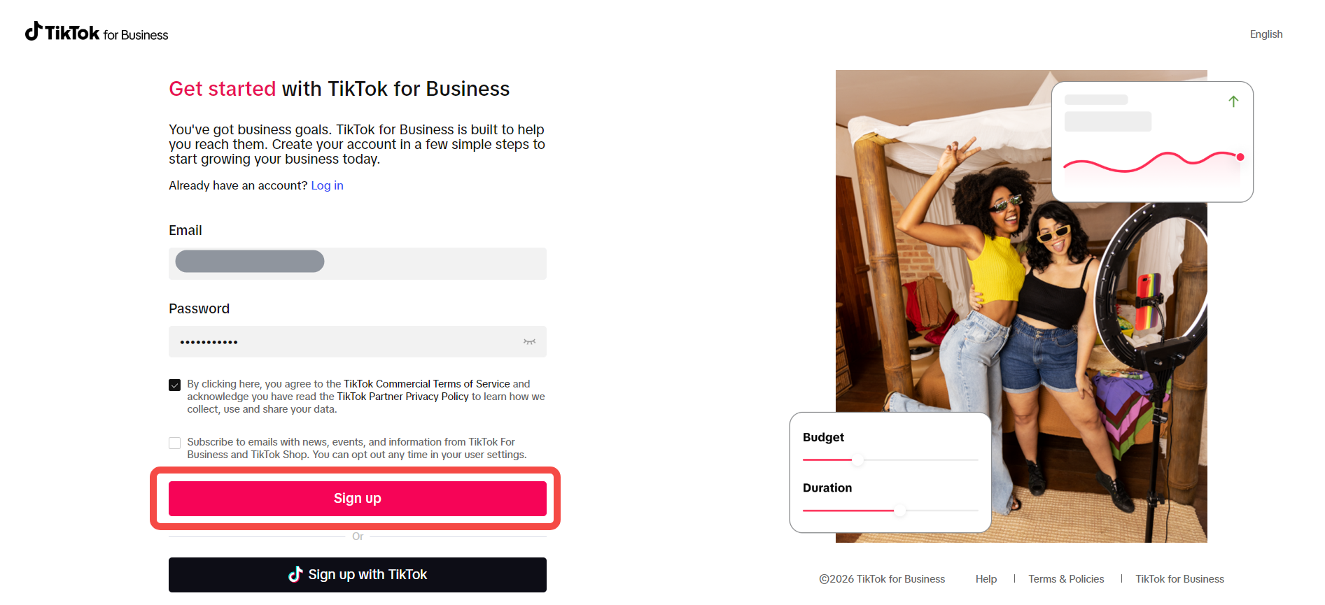 Step 3 — TikTok Business account