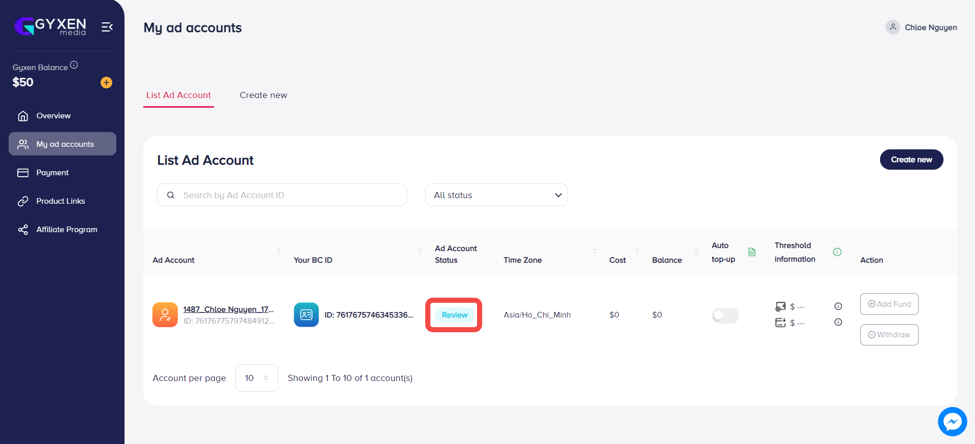 Step 7 — Ad account approval