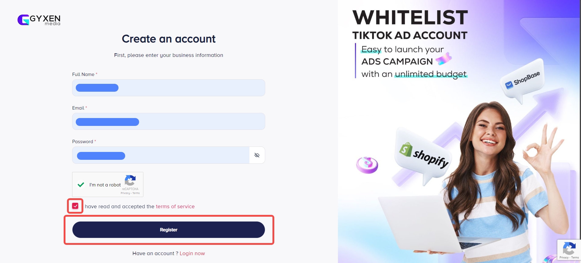 Step 1 — Register on Gyxen Media